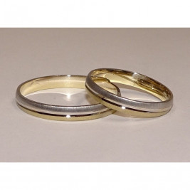Sárga-fehér arany karikagyűrű pár